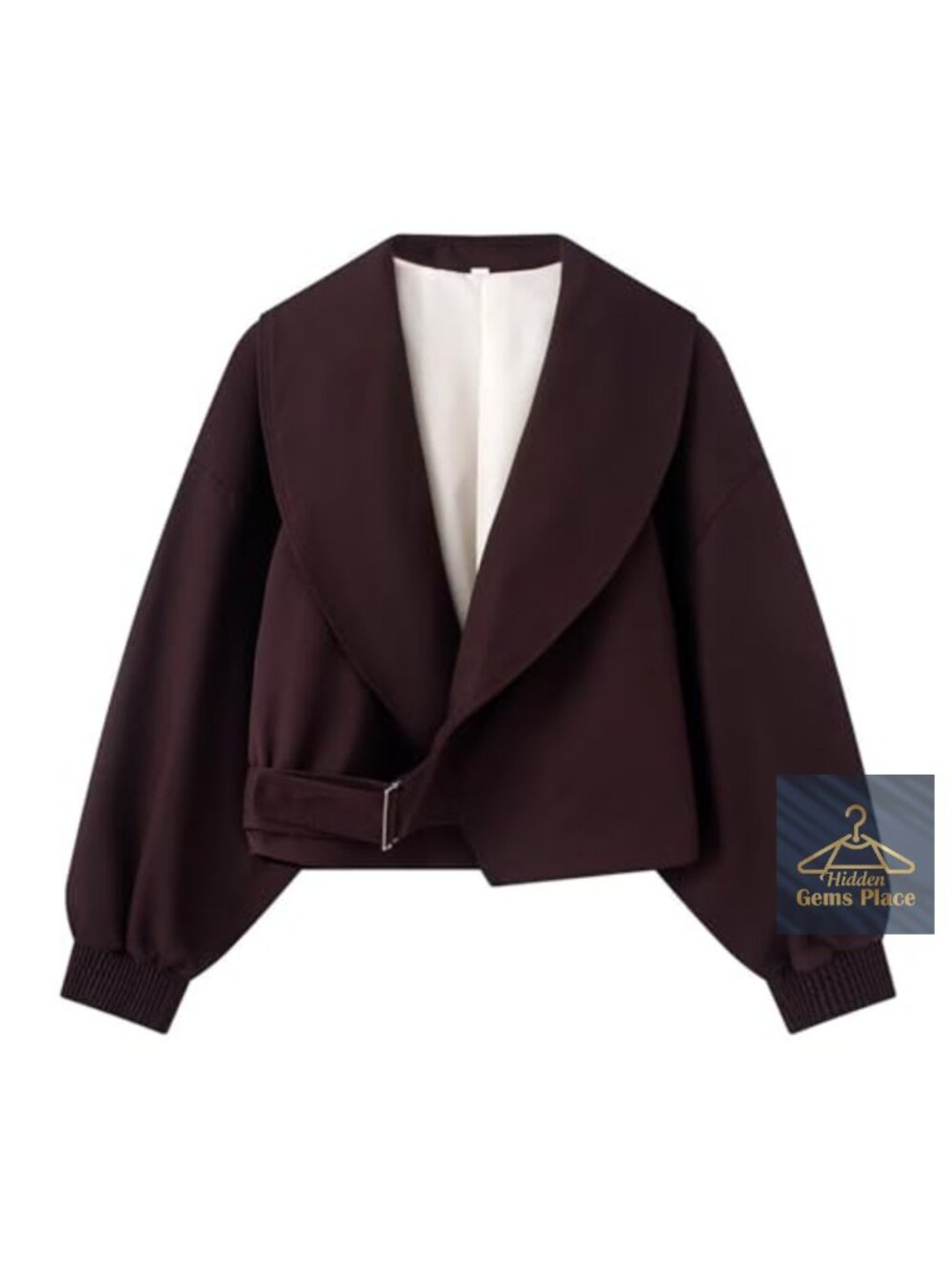 Cropped Oversized Jacket Balloon Sleeve Casual Coat